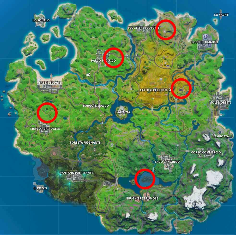 fortnite rifugi ombra mappa