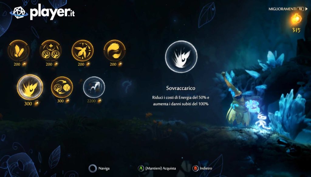 lista abilità ori and the will of the wisps