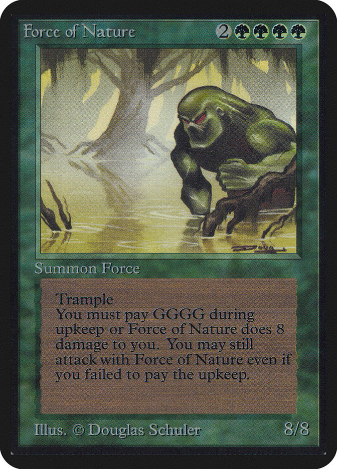 La carta di Magic: the Gathering Forza della Natura nella sua versione della Prima Edizione inglese.