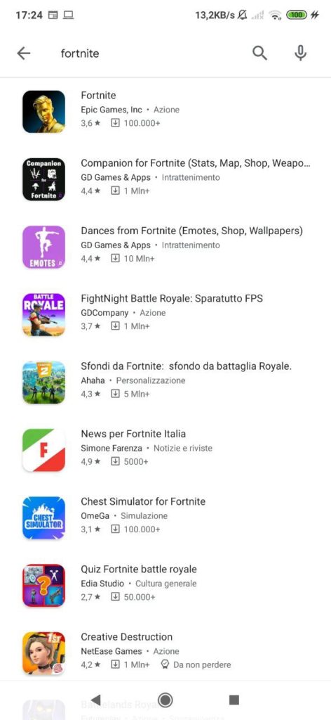 fortnite google play store