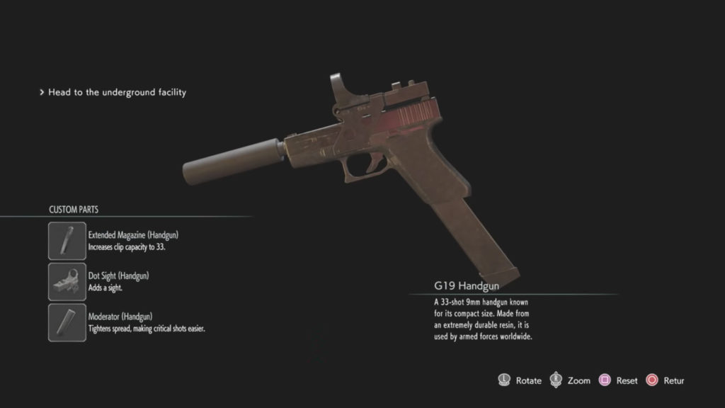 Resident Evil 3 Remake pistola c19