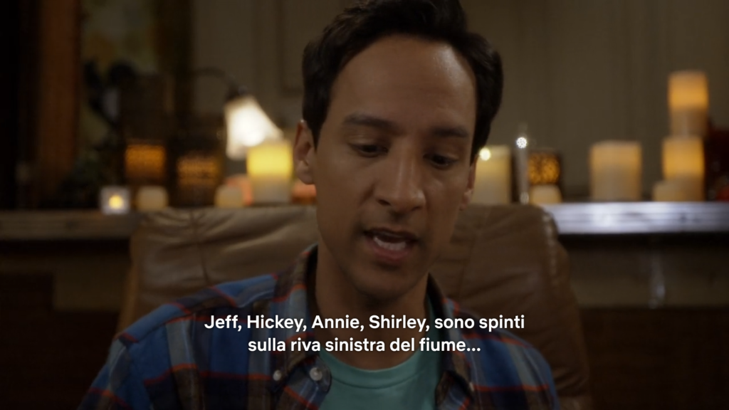 Abed prosegue la narrazione senza farsi influenzare