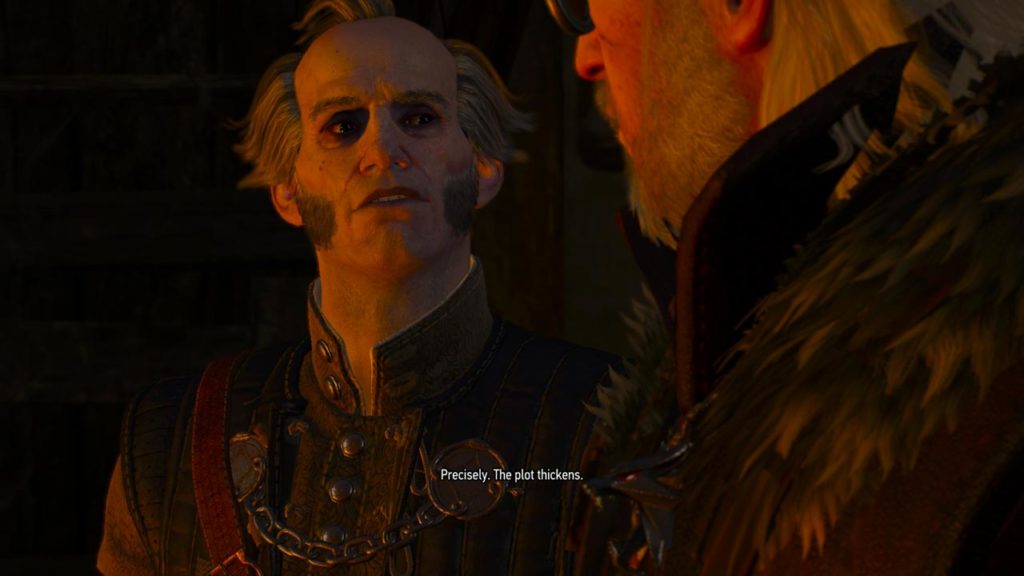 Geralt insieme a Regis, un vecchio amico dello Strigo nonché un Vampiro Superiore