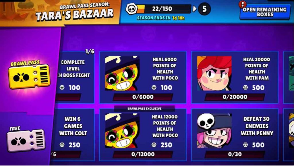 tutte le sfide del brawl pass di brawl stars