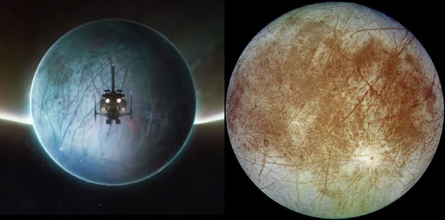Confronto tra Europa in Destiny e nella realtà