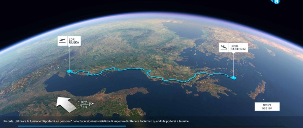 Tragitto dell'Escursione tra i Balcani di Microsoft Flight Simulator