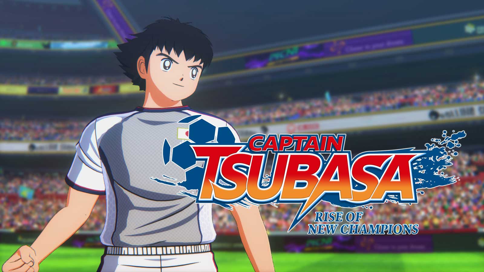 Cover di Captain Tsubasa, con tsubasa in primo piano e dietro il logo