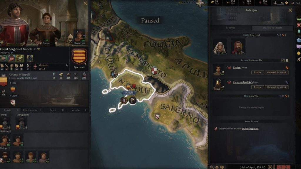 Gli intrighi in Crusader Kings III