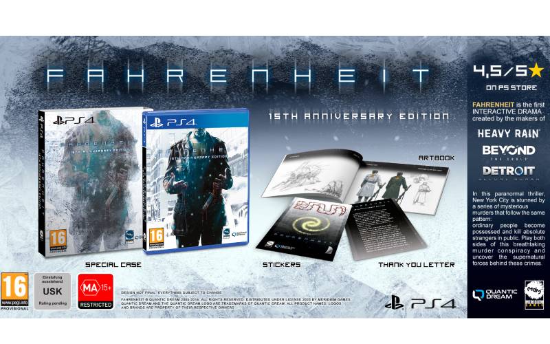 fahrenheit, quantic dream, fahrenheit 15th anniversary edition