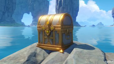 genshin impact scrigno rarissimo su una roccia