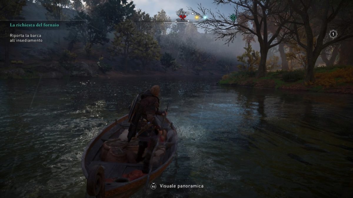 Assassin's Creed Valhalla nagigazione con la barca