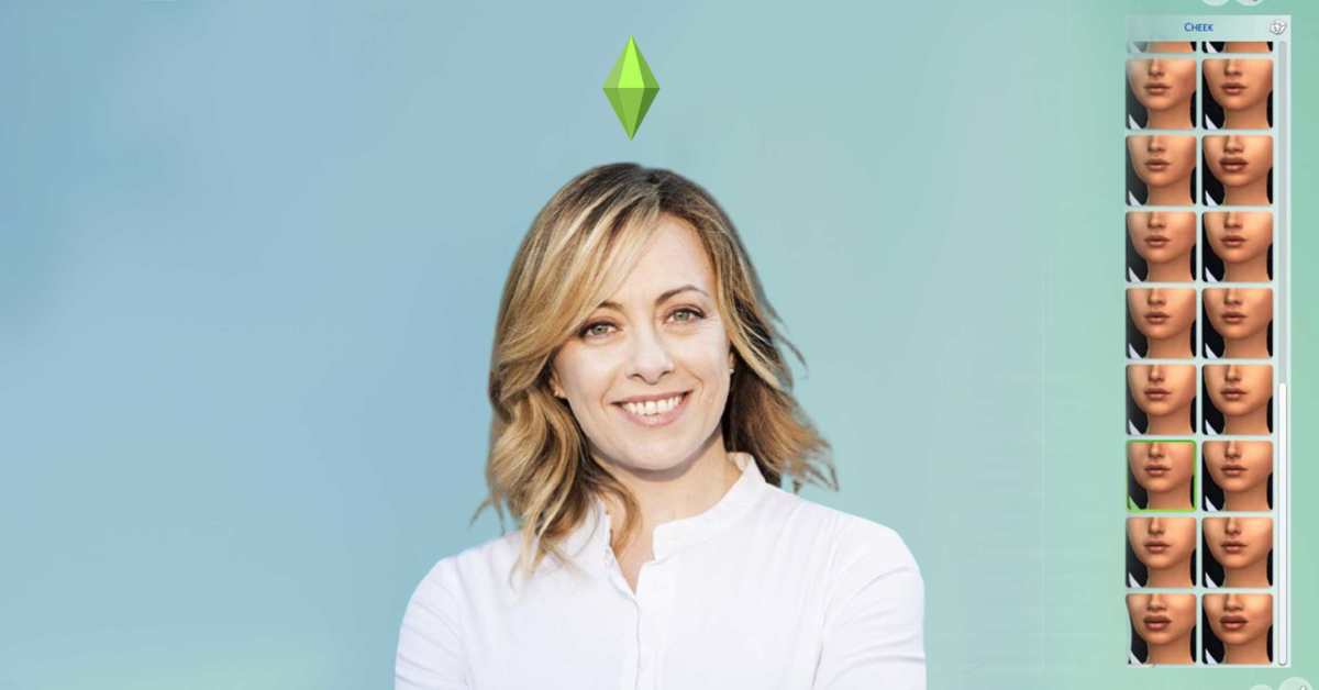 La Giorgia Meloni nazionale con il puntone verde di the sims sulla zucca!