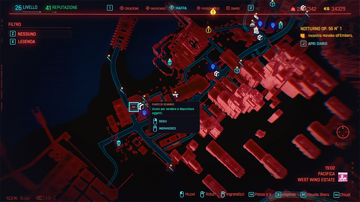 Mappa dei Punti di Scambio in Cyberpunk 2077