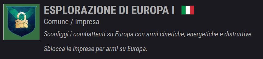 Descrizione dell'Impresa Esplorazione di Europa I in Destiny 2