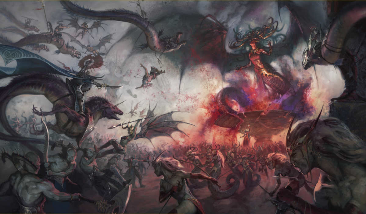 Scena di Morathi-Khaine in Broken Realms: Morathi