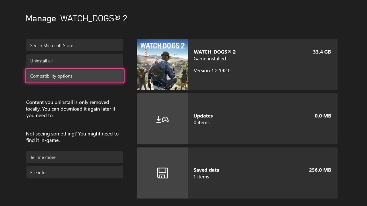 FPS Boost, opzioni dal menu di Xbox