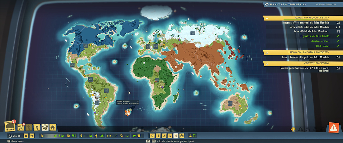 Mappa globale di Evil Genius 2