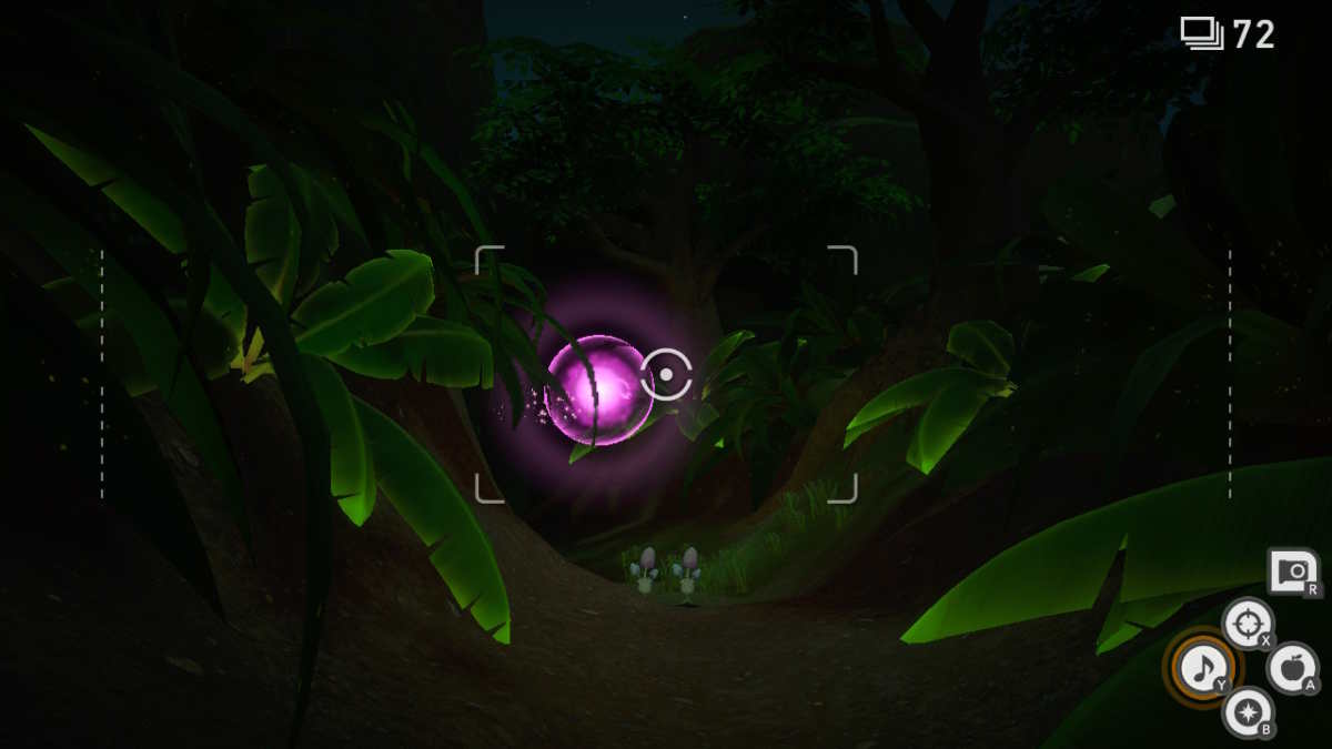 La sfera luminosa dove si nasconde Mew in New Pokémon Snap
