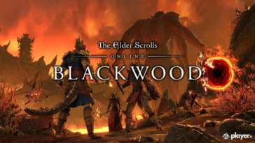 Copertina della recensione The Elder Scrolls Online Blackwood, con Mehrunes Dagon sullo sfondo