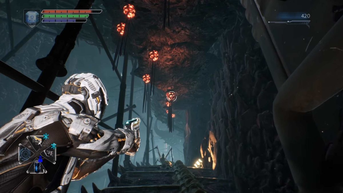 dolmen gameplay pistola