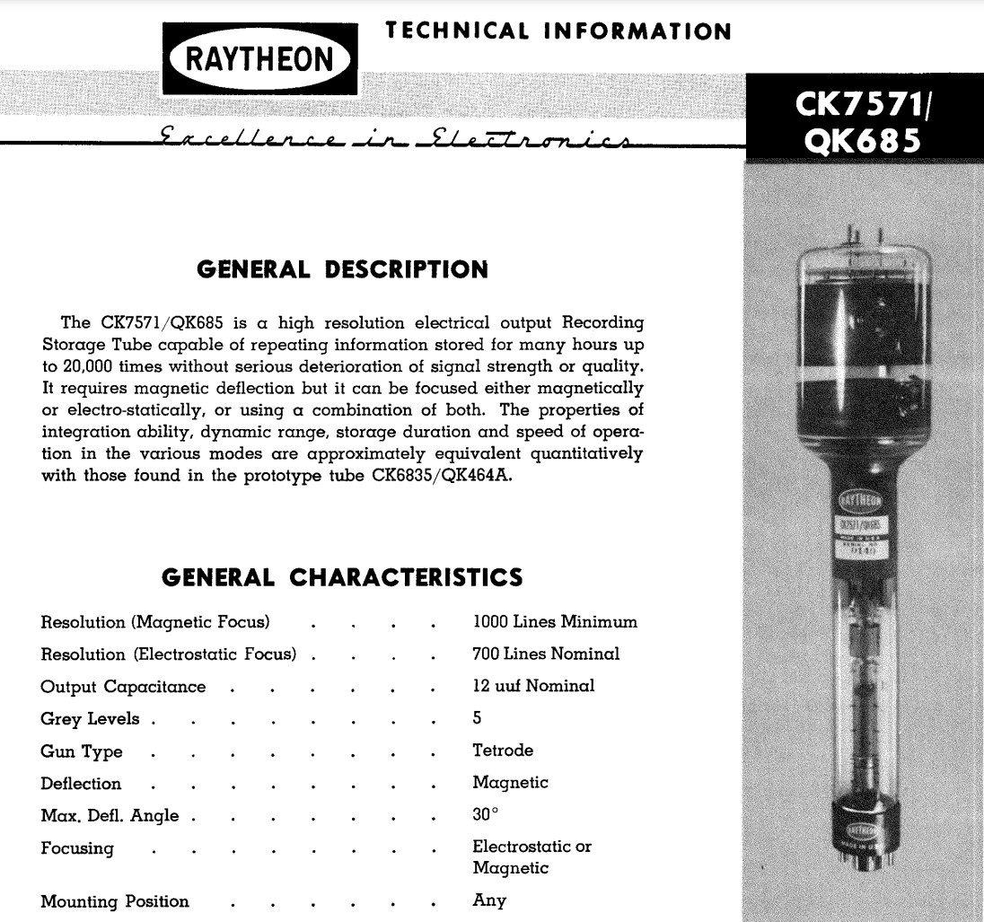 scheda tecnica del Raytheon QK685