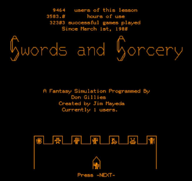 Sword and Sorcery, title screen