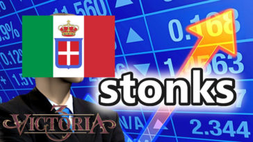 Il meme stonks con la bandiera del regno d'Italia