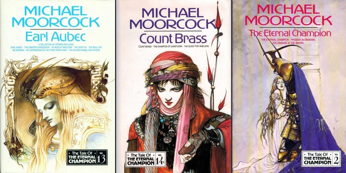 Alcune cover realizzate da Amano per i romanzi di Michael John Moorcock.