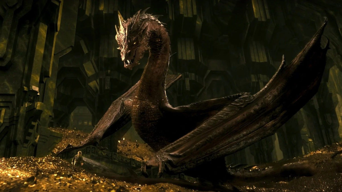 Drago Smaug, creato da Tolkien e presente nel film 