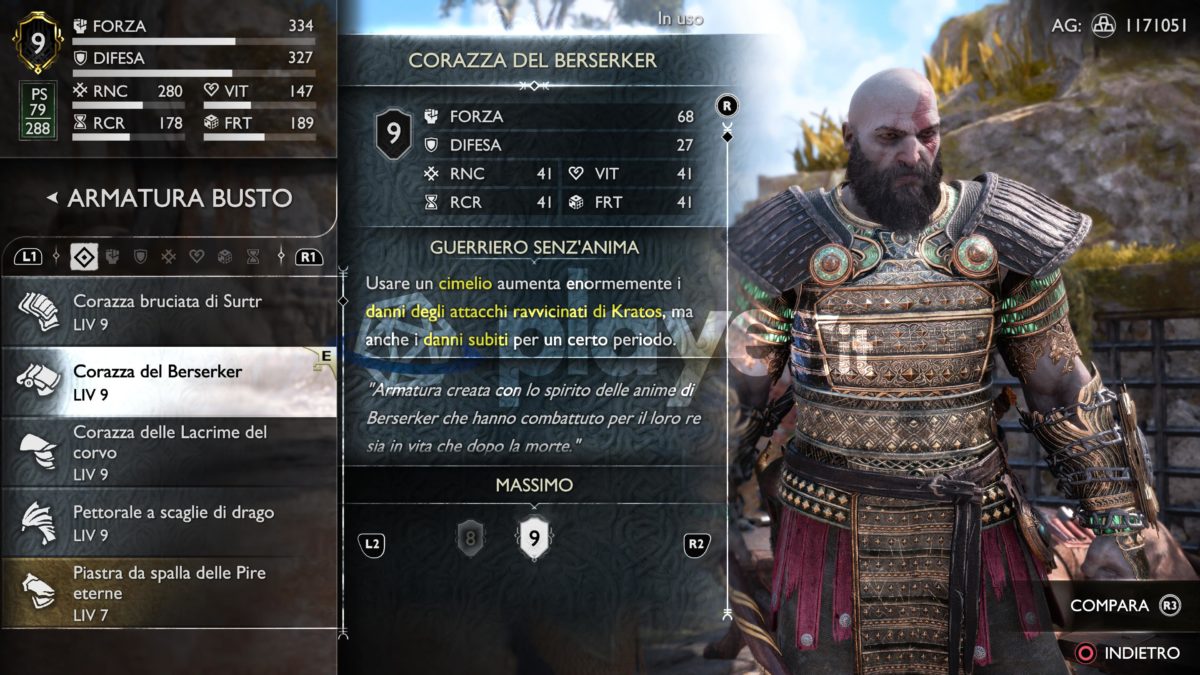 god of war ragnarok armatura del berserker