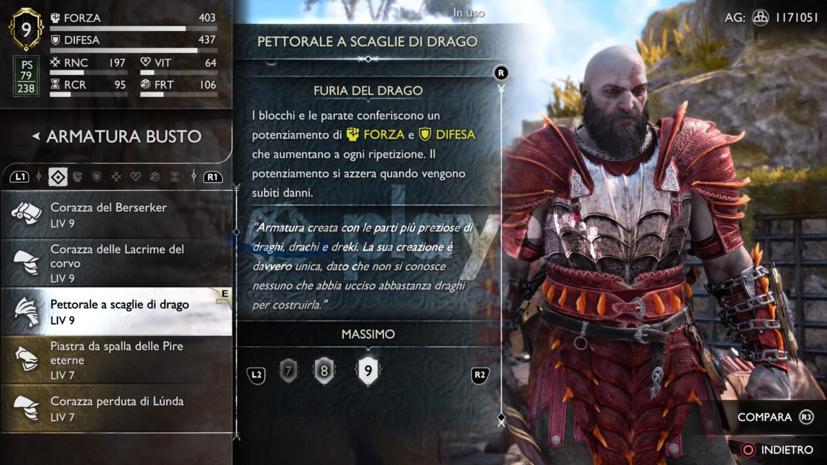 god of war ragnarok armatura a scaglie di drago