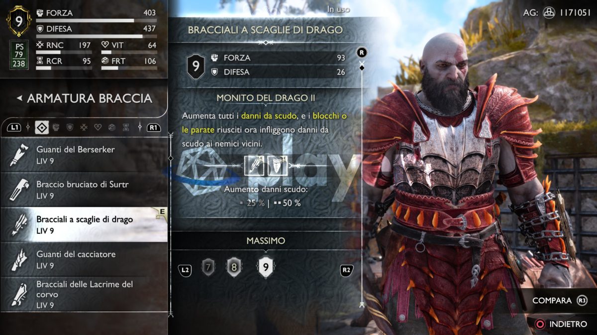 god of war ragnarok armatura a scaglie di drago