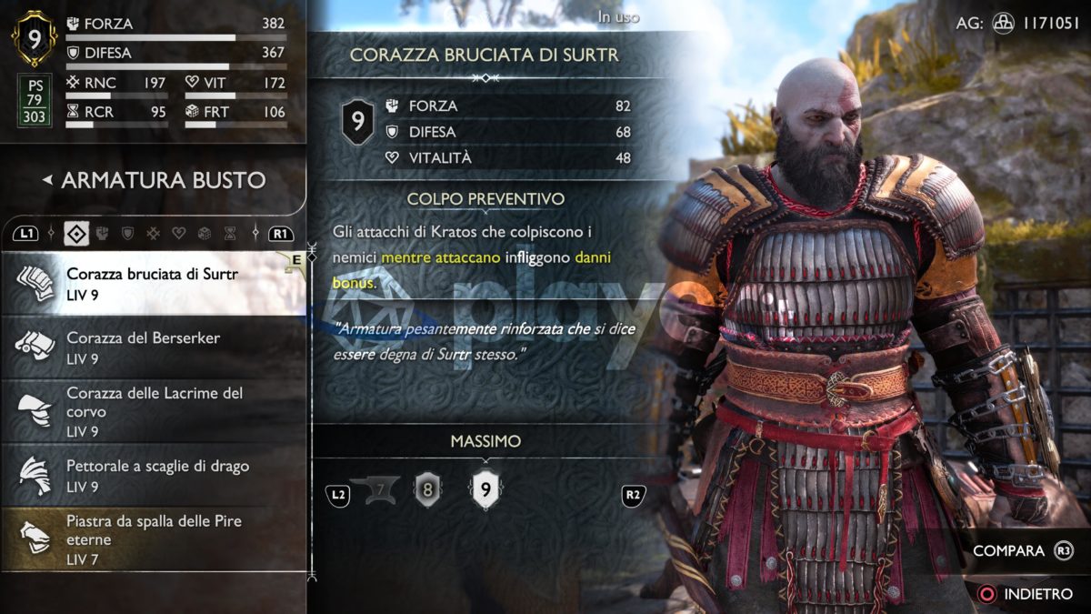 god of war ragnarok armatura di surtr