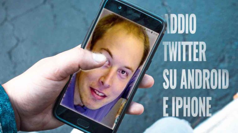 Addio twitter android e iphone