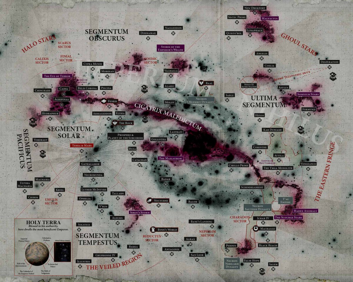 Rappresentazione della galassia di Warhammer 40.000