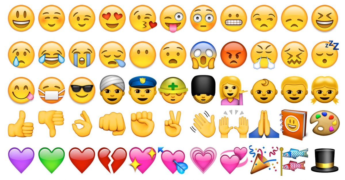 Screenshot di varie emoji