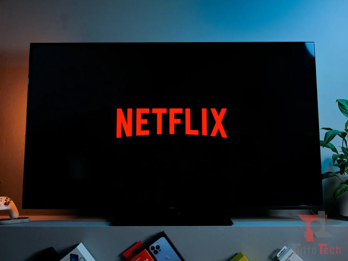 The Netflix logo on the TV