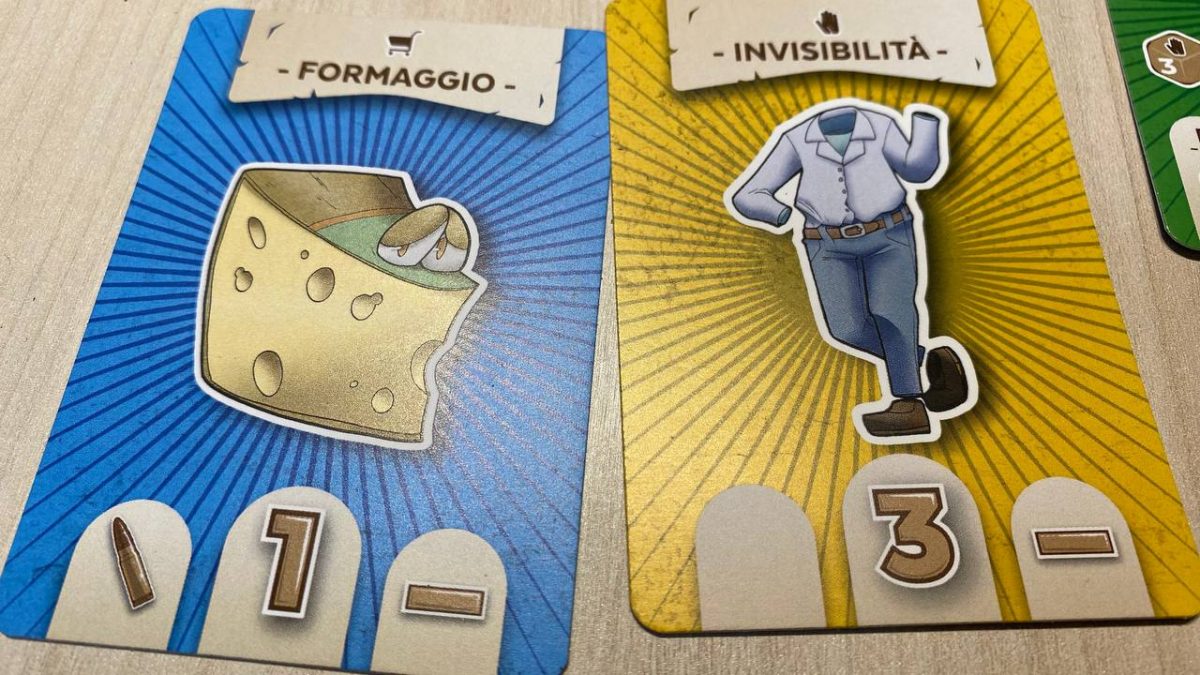 Carte Formaggio e Invisibilità di Shopping War messe in combo per creare il Formaggio dell'Invisibilità