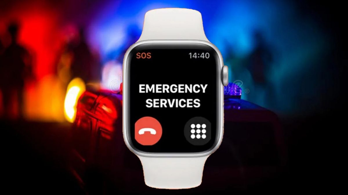 Un Apple Watch che fa una chiamata d'emergenza.