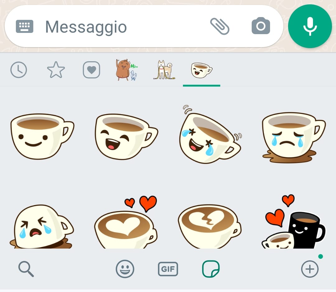 Pacchetto sticker cuppy di WhatsApp