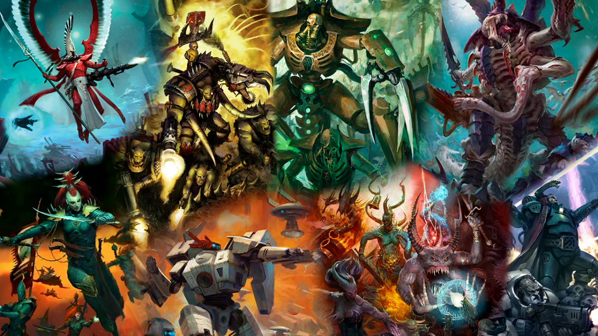 Collage di varie civiltà non-imperiali nella galassia di Warhammer 40.000