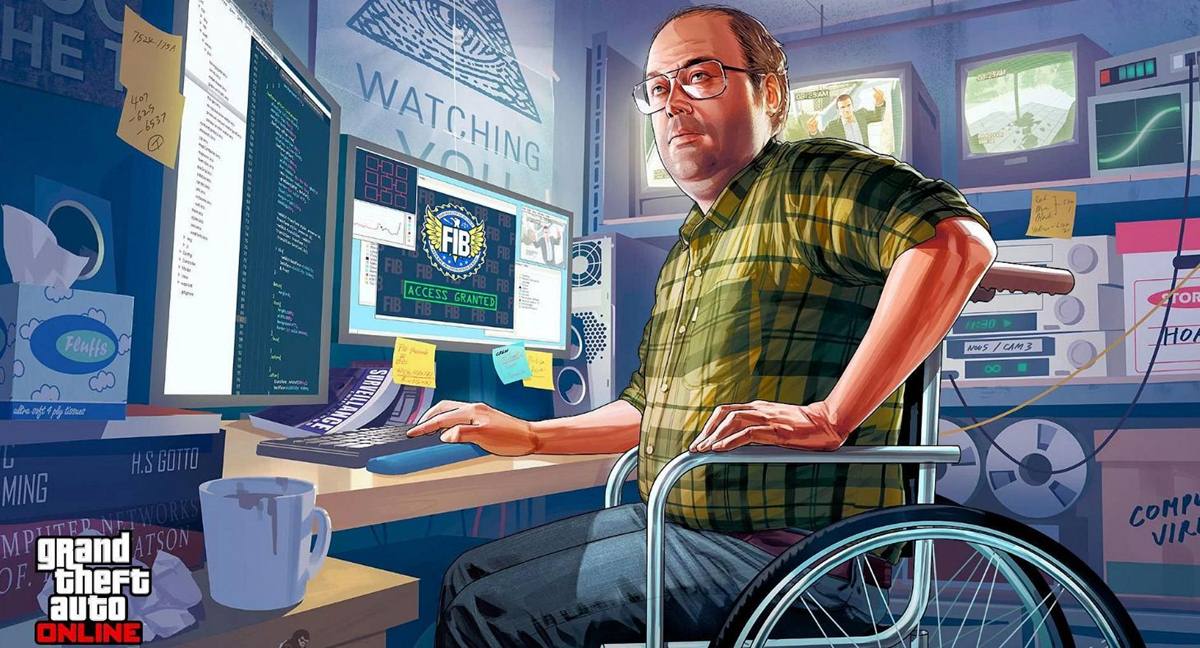 Lester Crest, personaggio secondario di GTA V specializzato nell'hacking 