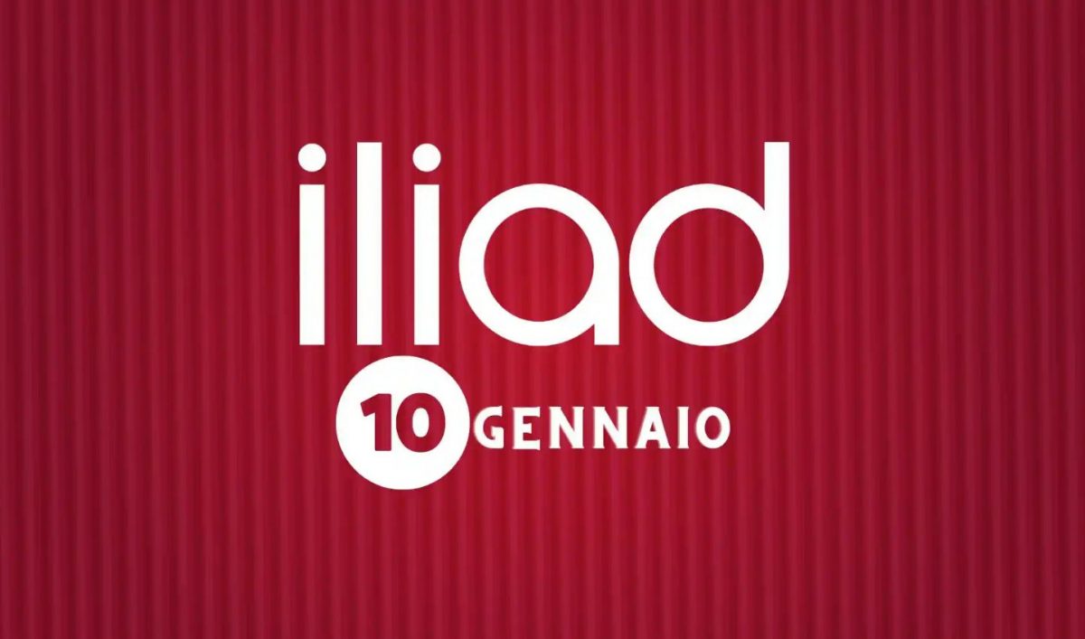 Il logo di Iliad che annuncia le nuove promozioni disponibili dal 10 Gennaio.