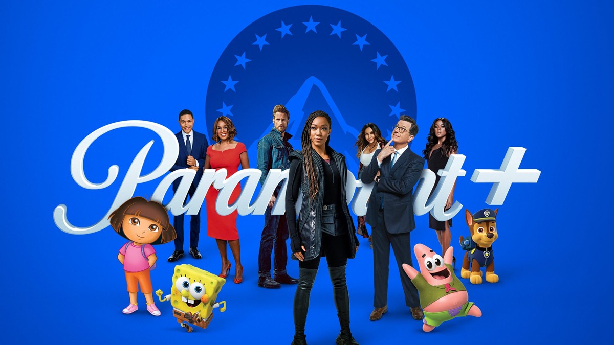 Immagine promozionale di Paramount+ con alcuni dei personaggi più importanti del catalogo.