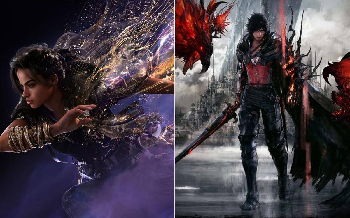 A sinistra la protagonista di Forspoken, a destra il protagonista di Final Fantasy XVI.