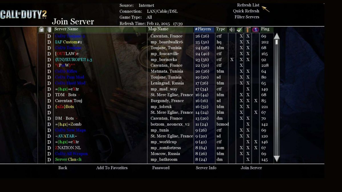 Lista dei server di cod 2