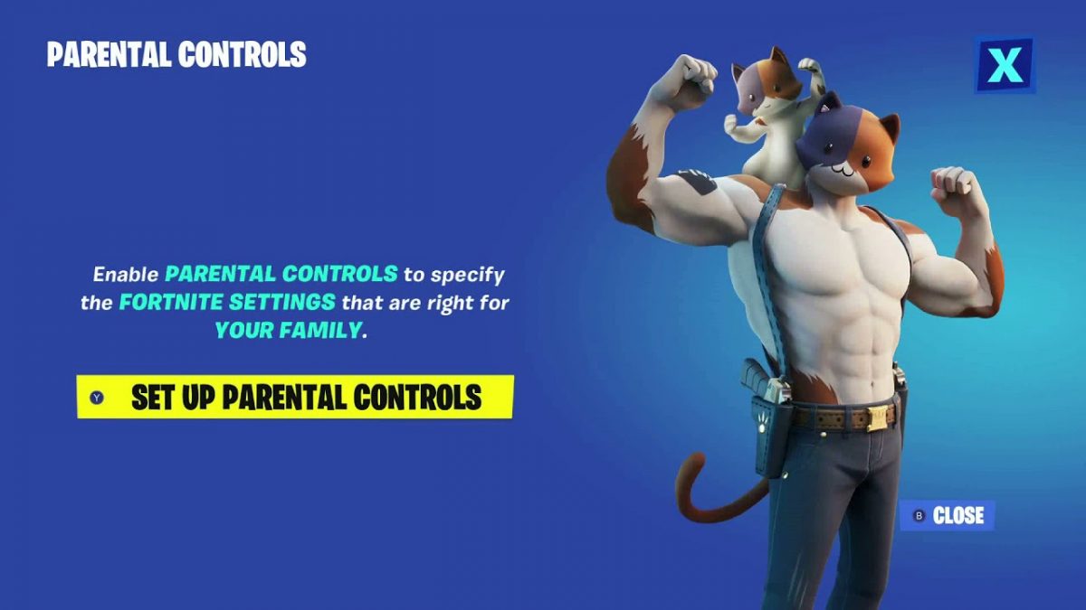 Captura de tela do controle dos pais no Fortnite