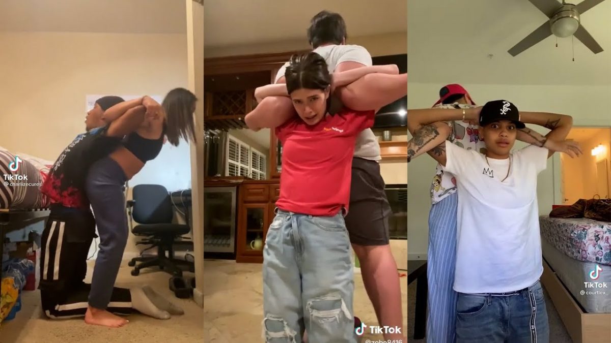 Collage di alcune clip dei tiktoker che si sono sottoposti alla challenge del cracking