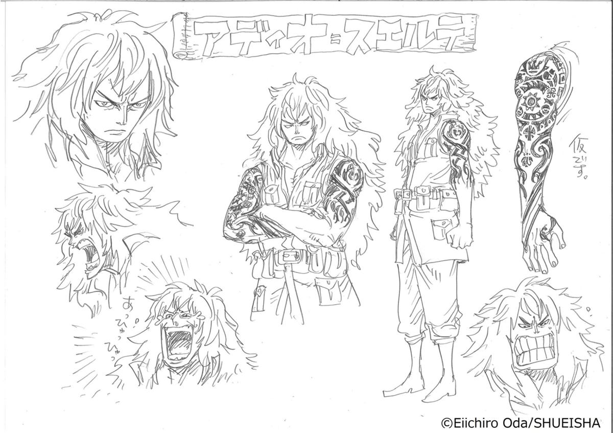 Il character design di Adio, uno dei personaggi inediti e più importanti di One Piece: Odyssey