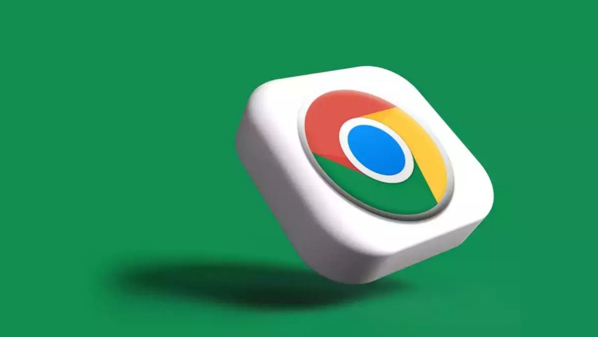 Logo di Chrome su sfondo verde.